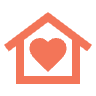 Family Home with heart Icon | Apricot Family Home with heart Icon | Apricot